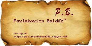 Pavlekovics Baldó névjegykártya